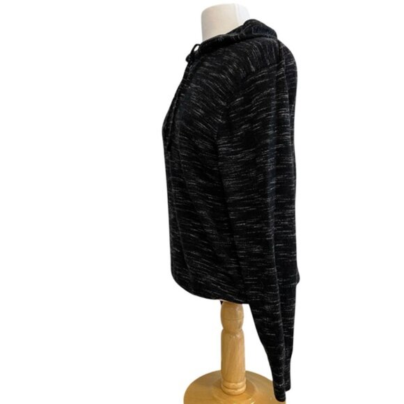 Club Monaco Ralph Lauren 100% merino wool sweater hood black white large unisex - Picture 3 of 14